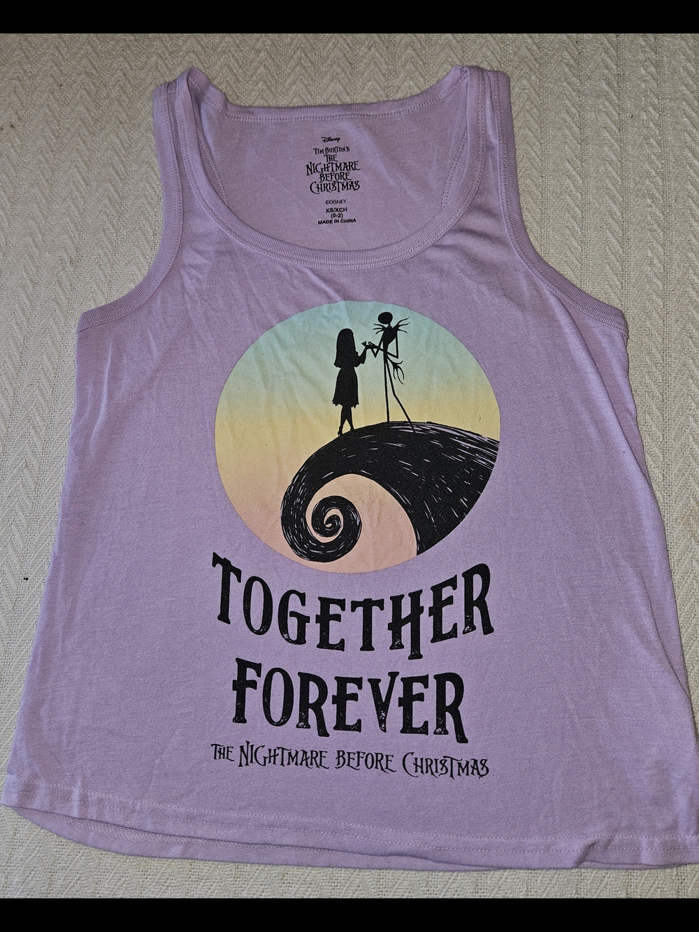 Nightmare Before Christmas Girls' Lavender 'Together Forever' Tank Top